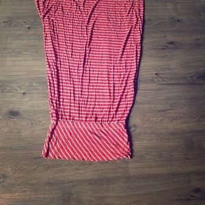 Pink and grey striped dress